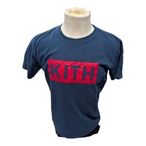Kith Box Logo Tee (Navy/Red, Size L, 23x32)